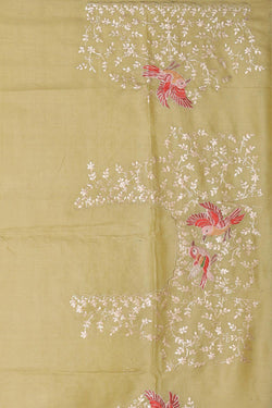 Image of Tussar Silk Light Pista Green Saree