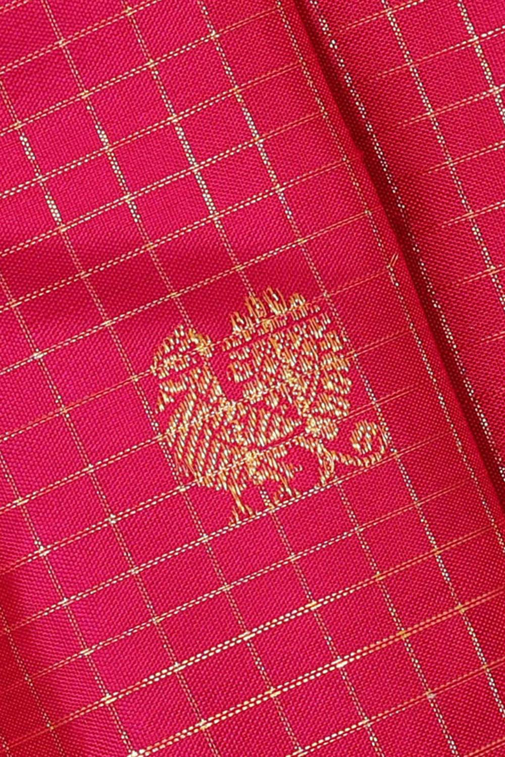 Image of Kanchipattu Rani Pink Brocade Saree