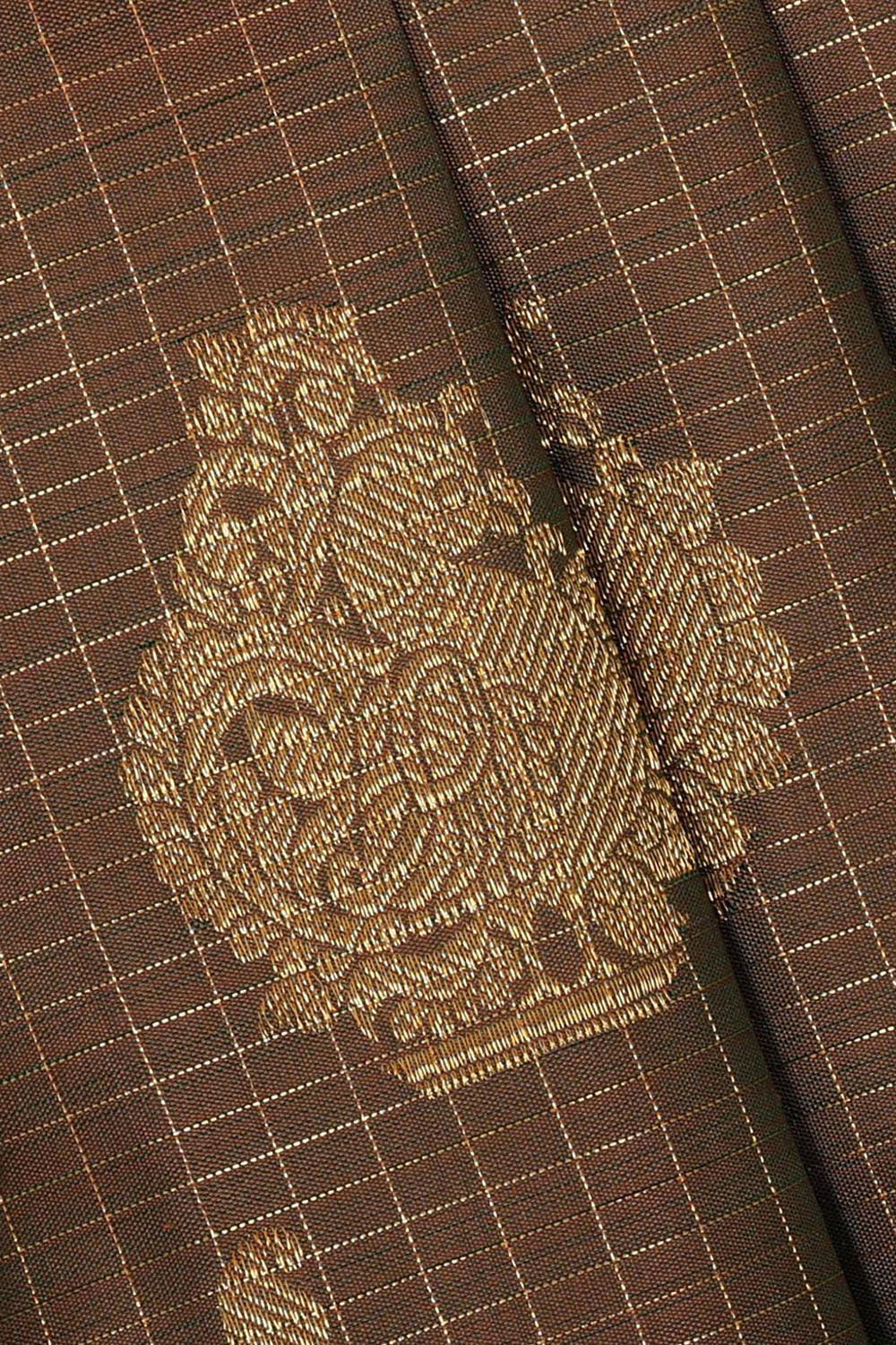 Kanchipattu Brown Brocade Saree