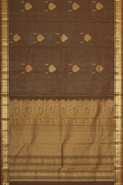 Image of Kanchipattu Brown Brocade Saree