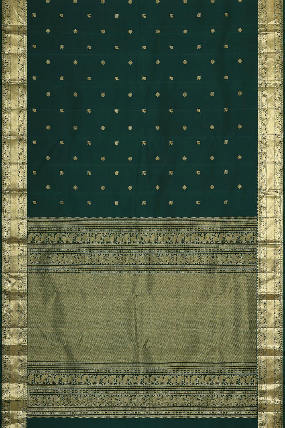 Collection of Kanchipattu Dark Teal Green Brocade Saree in a gallery layout