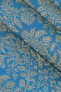 Collection of Kanchipattu Ocean Blue Brocade Saree in a gallery layout