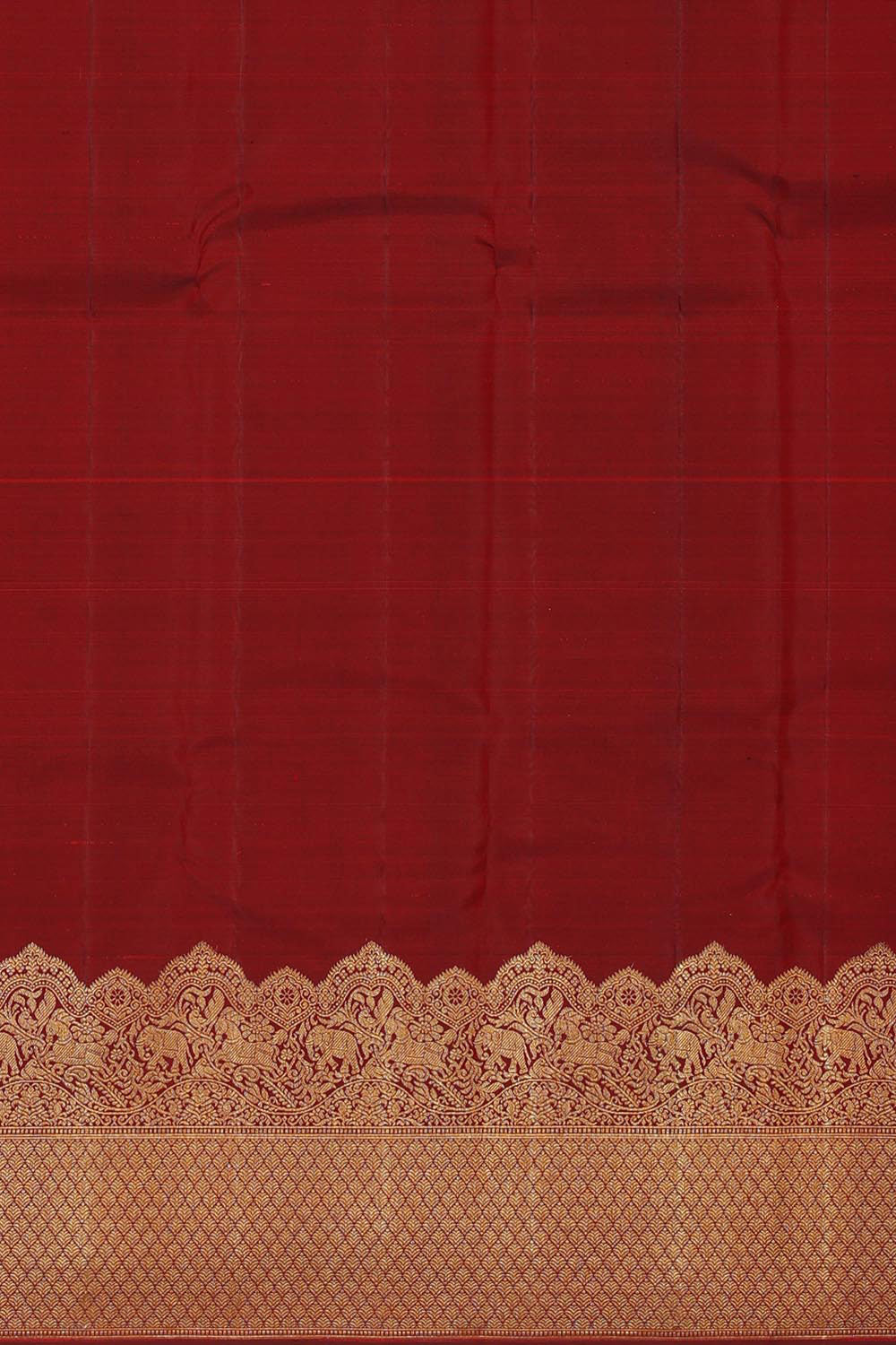 Image of Kanchipattu Dark Olive Green Brocade Saree