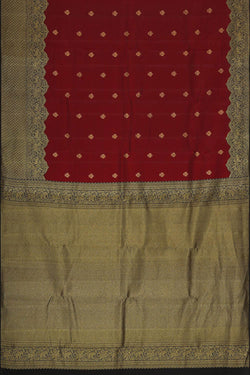 Collection of Kanchipattu Maroon Brocade Saree in a gallery layout