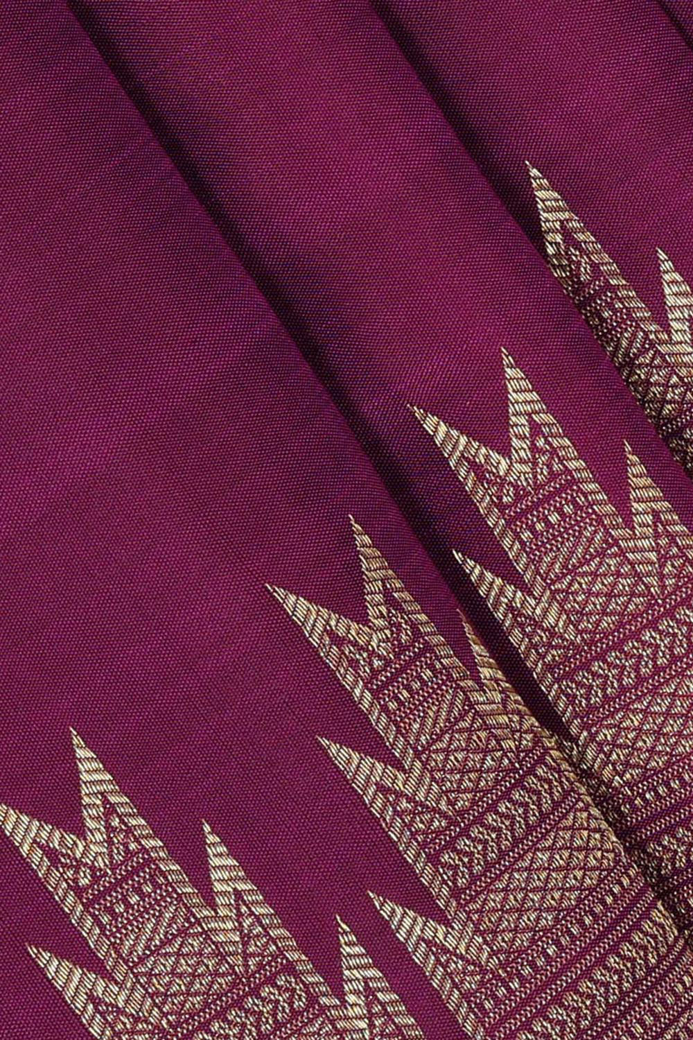 Collection of Kanchipattu Wine Colour Brocade Saree in a gallery layout