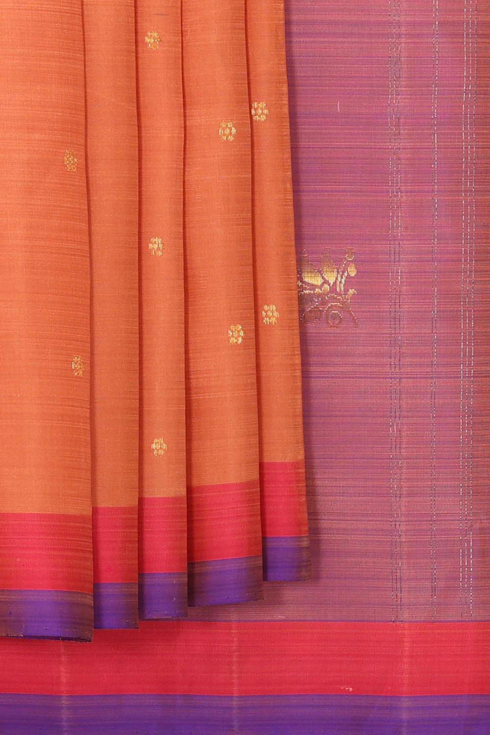 Collection of Kanchipattu Peach Saree in a gallery layout