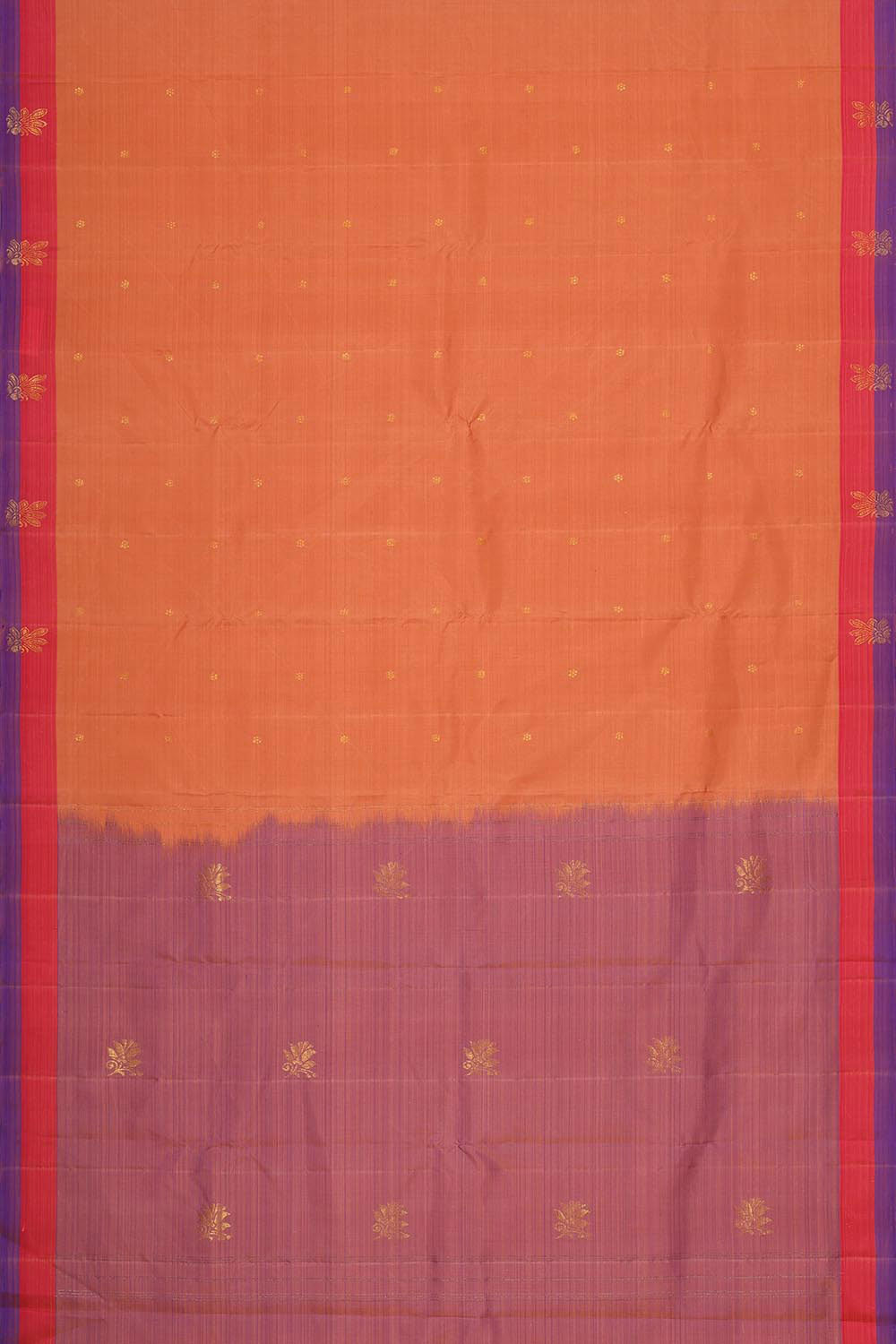 Collection of Kanchipattu Peach Saree in a gallery layout