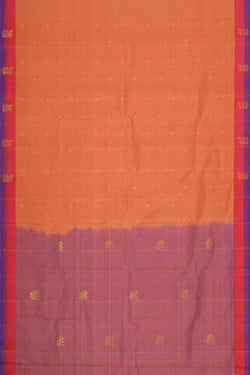 Collection of Kanchipattu Peach Saree in a gallery layout