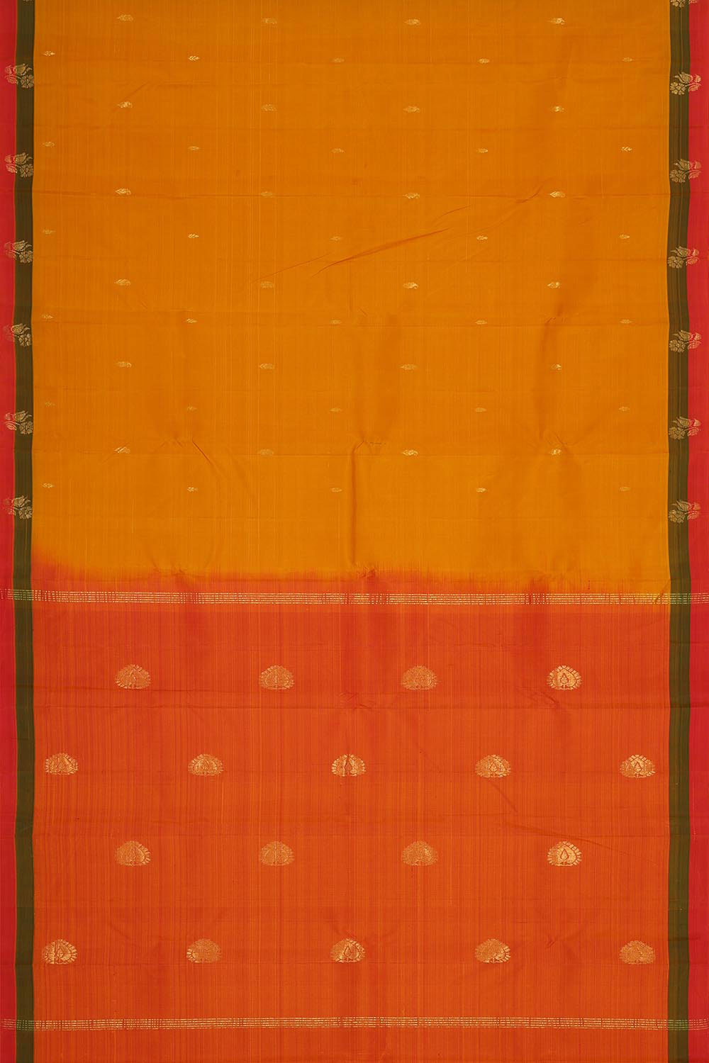 Collection of Kanchipattu Mustard Yellow Saree in a gallery layout