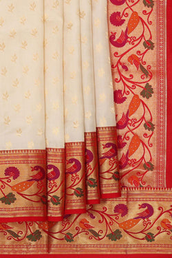 Collection of Cream Silk Saree in a gallery layout