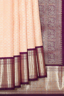 Collection of Kanchipattu Light Peach Brocade Saree in a gallery layout