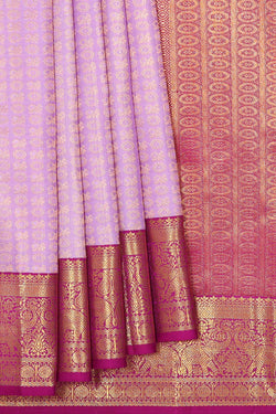 Collection of Kanchipattu Lavender Brocade Saree in a gallery layout