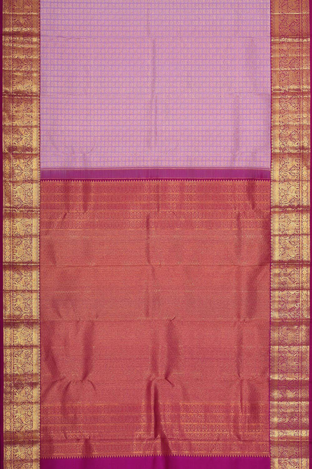 Collection of Kanchipattu Lavender Brocade Saree in a gallery layout