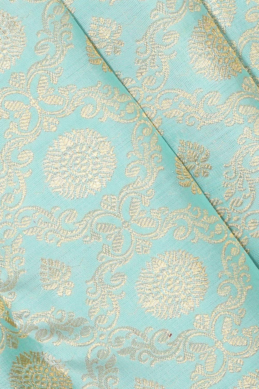 Collection of Kanchipattu Ice Blue Brocade Saree in a gallery layout