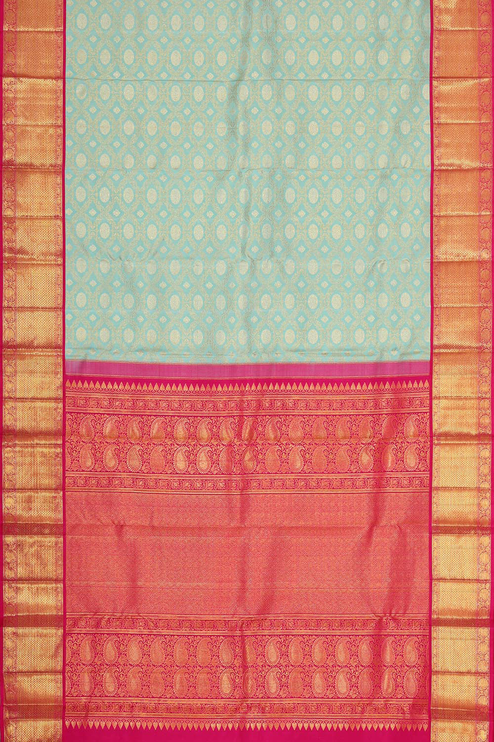 Collection of Kanchipattu Ice Blue Brocade Saree in a gallery layout