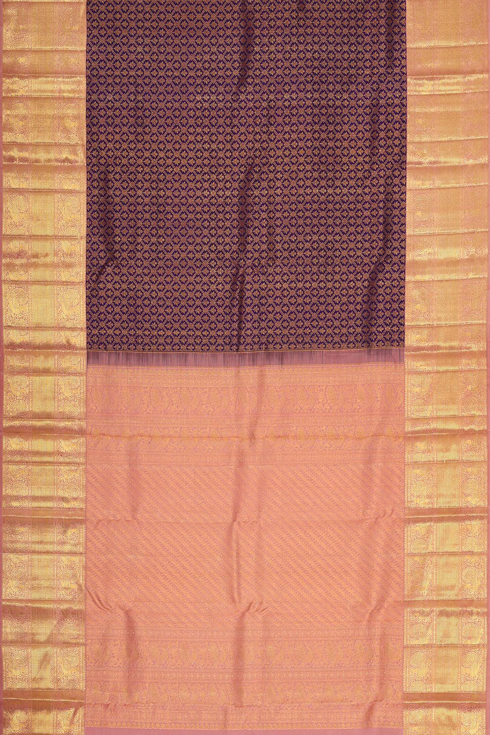 Collection of Kanchipattu Purple Brocade Saree in a gallery layout