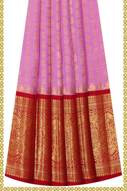 Image of Kanchipattu Lavender Pink Pavada Unstitched Set