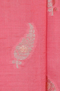 Image of Banarasi Chiniya Silk Peach Pink Saree