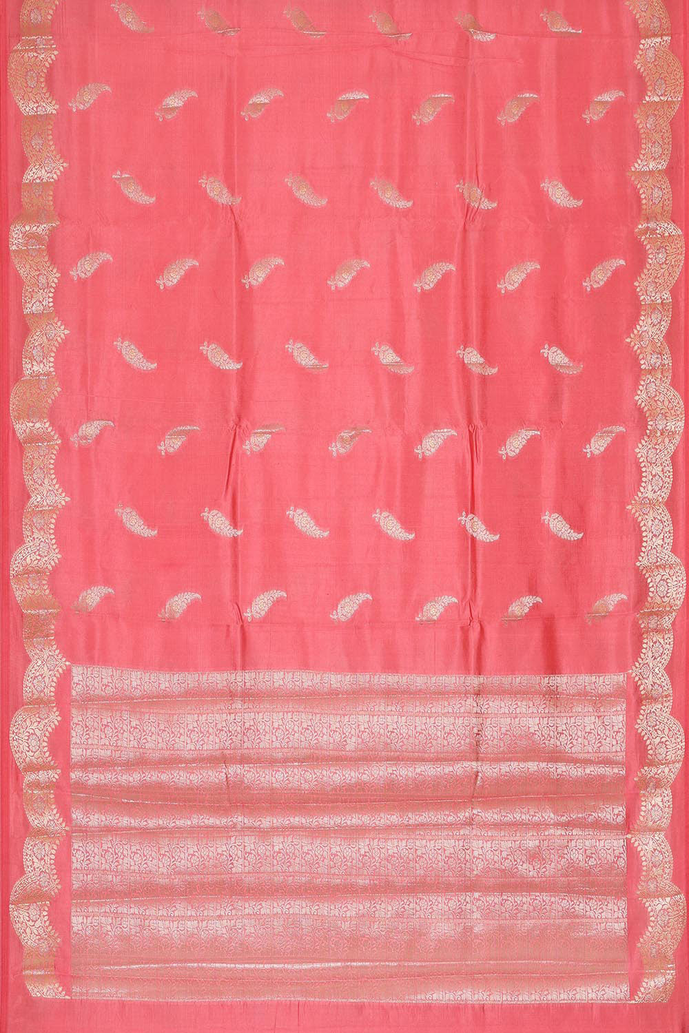 Banarasi Chiniya Silk Peach Pink Saree