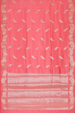 Image of Banarasi Chiniya Silk Peach Pink Saree