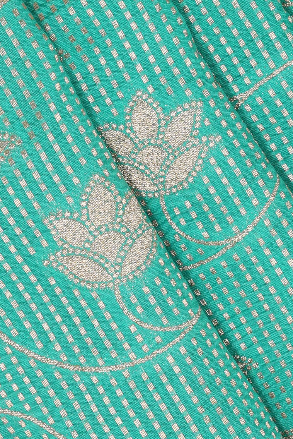 Banarasi Chiniya Turquoise Blue Saree