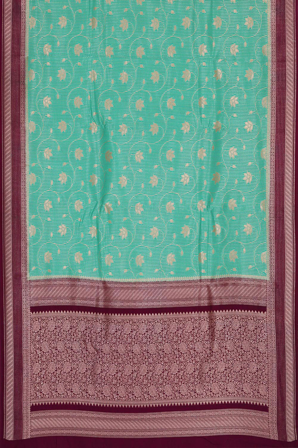 Banarasi Chiniya Turquoise Blue Saree