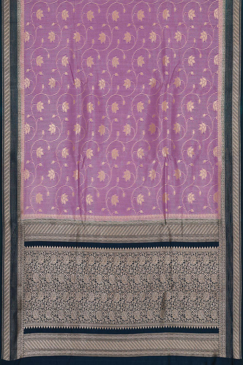 Collection of Banarasi Chiniya Silk Lavender Saree in a gallery layout