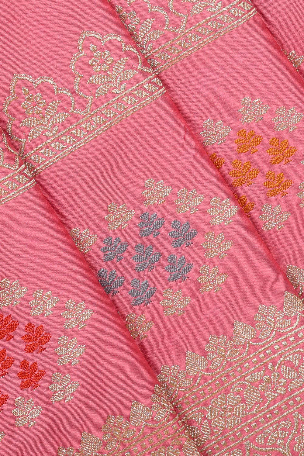 Collection of Banarasi Silk Rose Pink Saree in a gallery layout