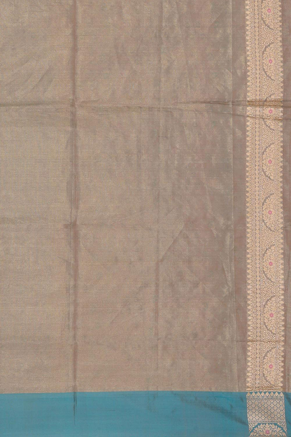 Collection of Banarasi Silk Creamy Brown Tissue Saree in a gallery layout