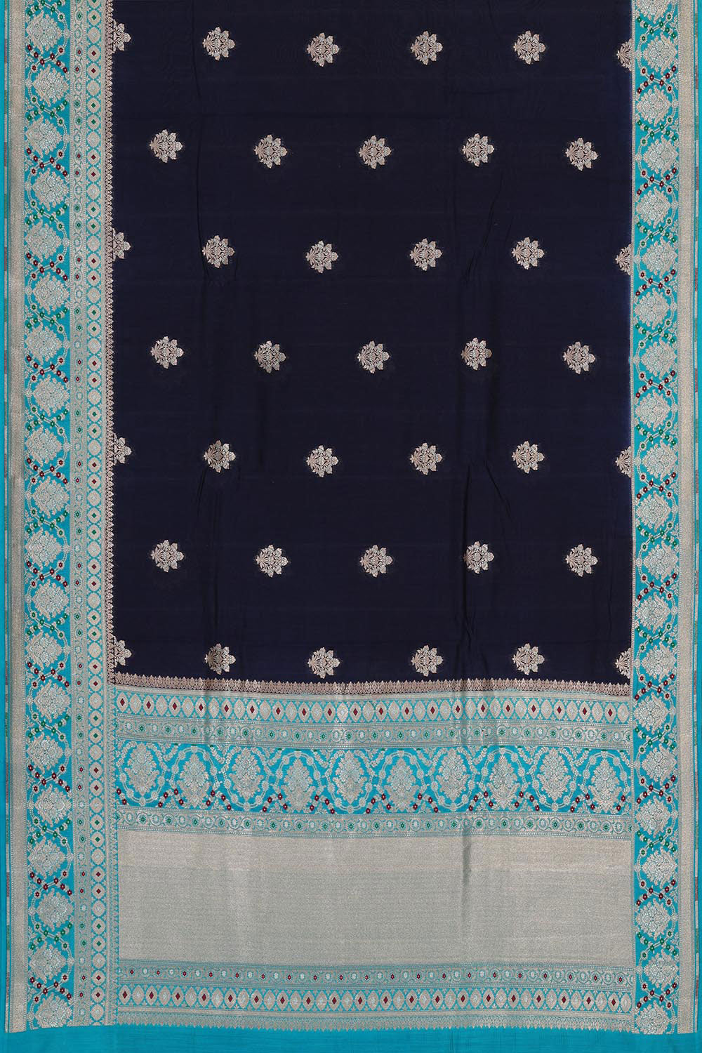 Banarasi Chiniya Navy Blue Saree