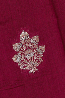 Image of Dark Magenta Silk Saree