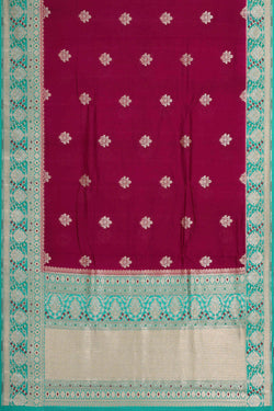 Image of Dark Magenta Silk Saree