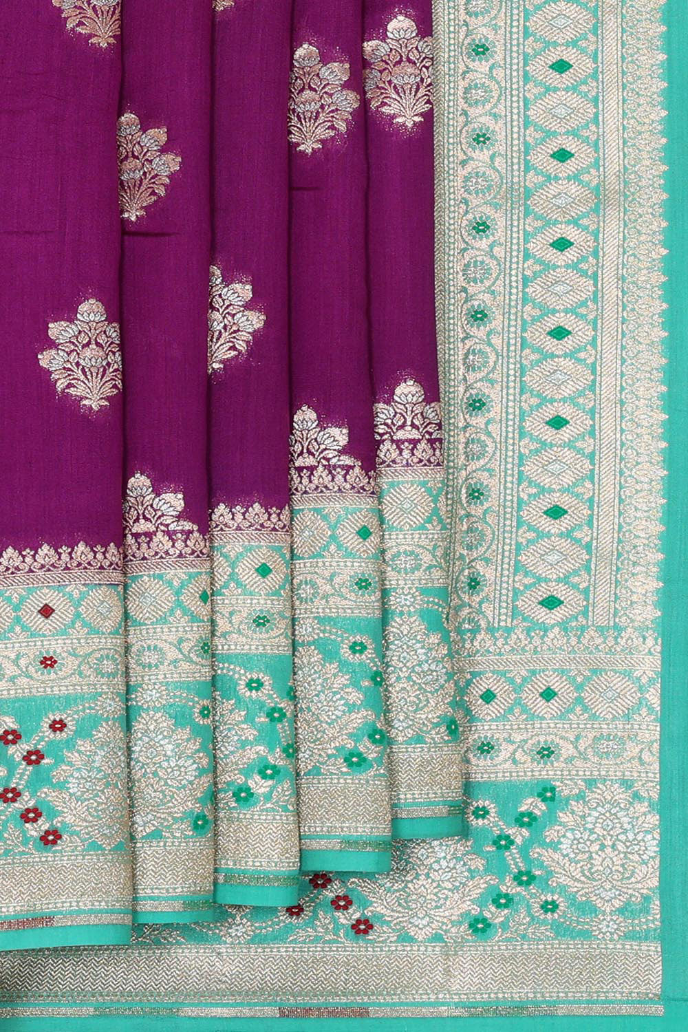 Banarasi Chiniya Magenta Purple Saree