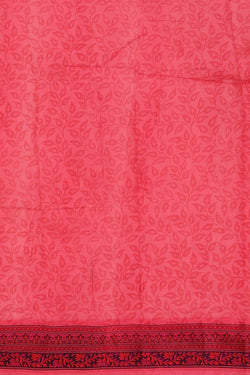 Image of Printed Pink Silk Saree