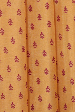 Image of Printed Creamy Yellow Silk Saree