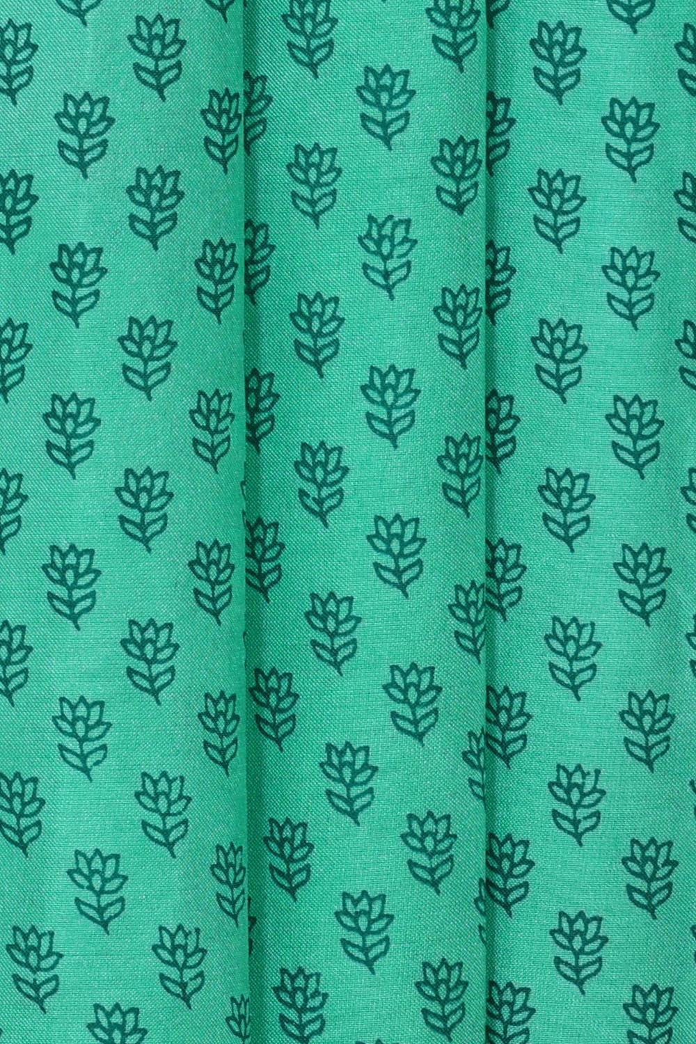 Image of Printed Light Sea Green Silk Saree