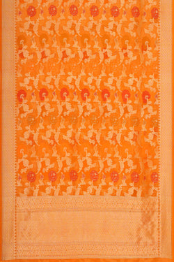 Collection of Organza Orange Saree in a gallery layout