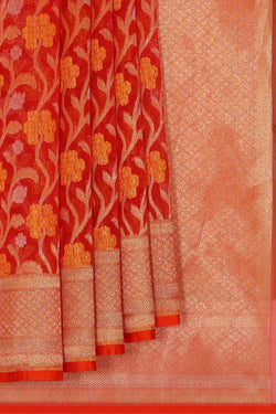 Collection of Organza Red Saree in a gallery layout