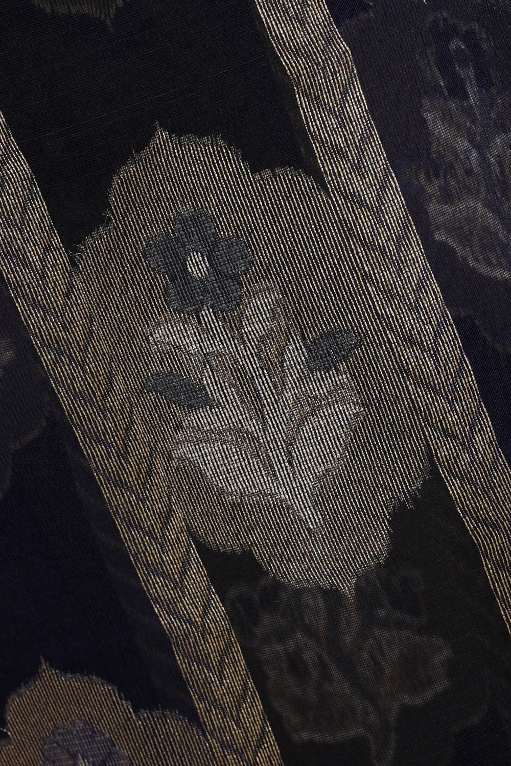 Image of Banarasi Kora Navy Blue Saree