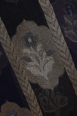Image of Banarasi Kora Navy Blue Saree