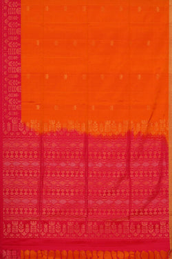 Image of Orange Silk Saree