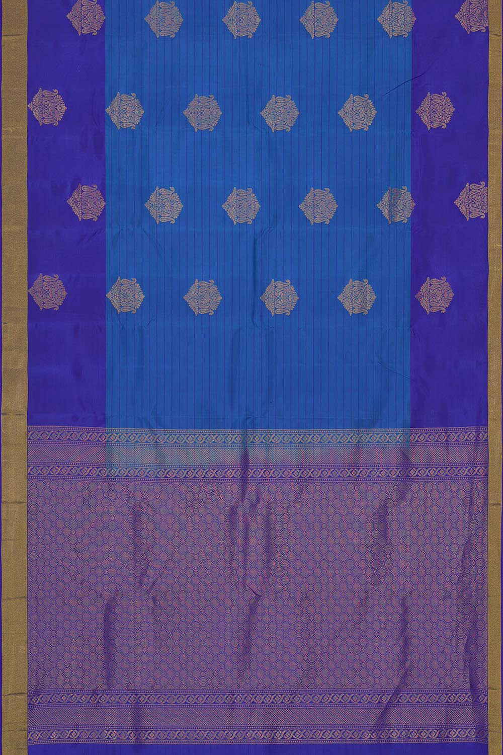 Collection of Dark Ocean Blue Silk Saree in a gallery layout