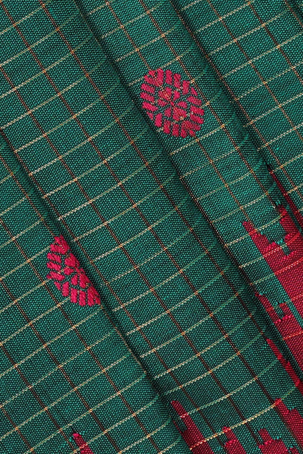 Gadwal Silk Emerald Green Saree