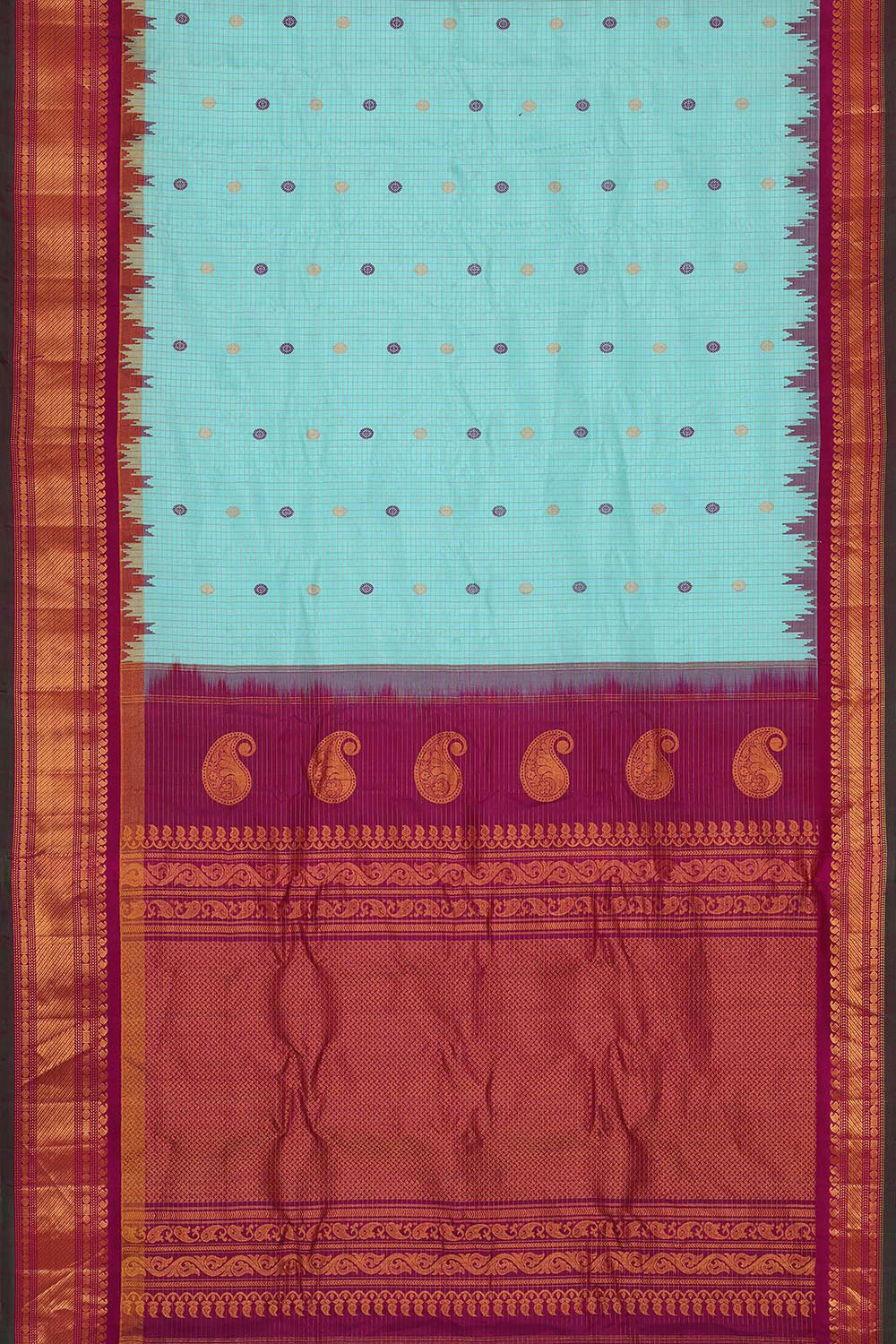 Gadwal Silk Light Blue Saree