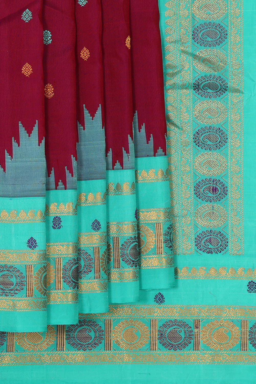 Gadwal Silk Wine Colour Saree