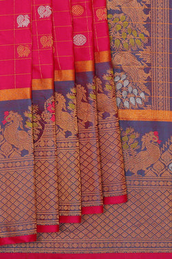 Image of Gadwal Silk Rani Pink Saree