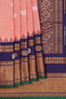 Image of Gadwal Silk Light Peach Saree