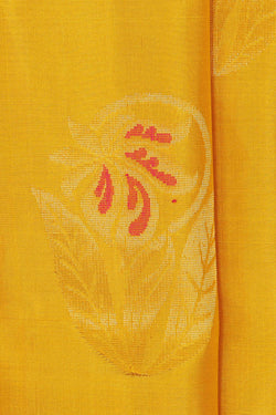 Collection of Haldi Yellow Silk Saree in a gallery layout