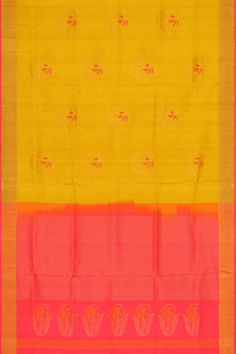 Collection of Haldi Yellow Silk Saree in a gallery layout