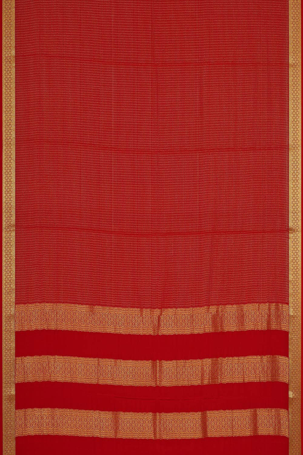 Collection of Binny Crepe Red Saree in a gallery layout